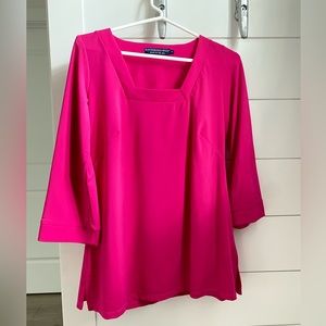 Katherine Way 3/4 Sleeve Easton Tunic Top in Geranium Pink. Size M.